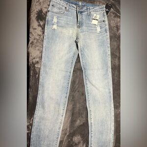 7 for all mankind slim jeans light blue denim